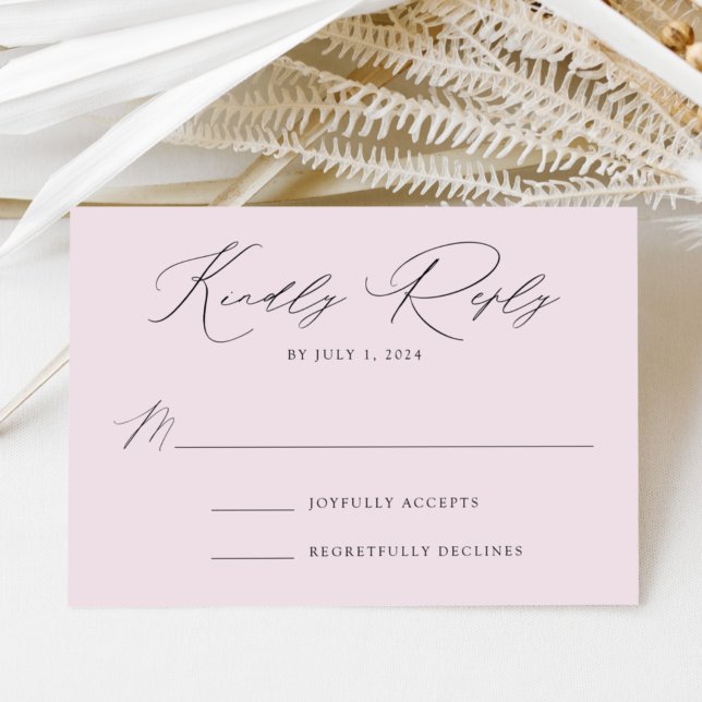 Lavender Modern Elegance Wedding RSVP Karte (Von Creator hochgeladen)