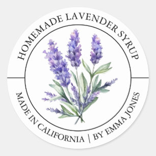 Lavender Modern Label Runder Aufkleber