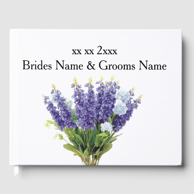 Lavender Modern Simple Elegant Wedding Ideas Gästebuch (Vorderseite)