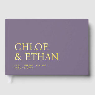 Lavender Modern Wedding Foil Gästebuch