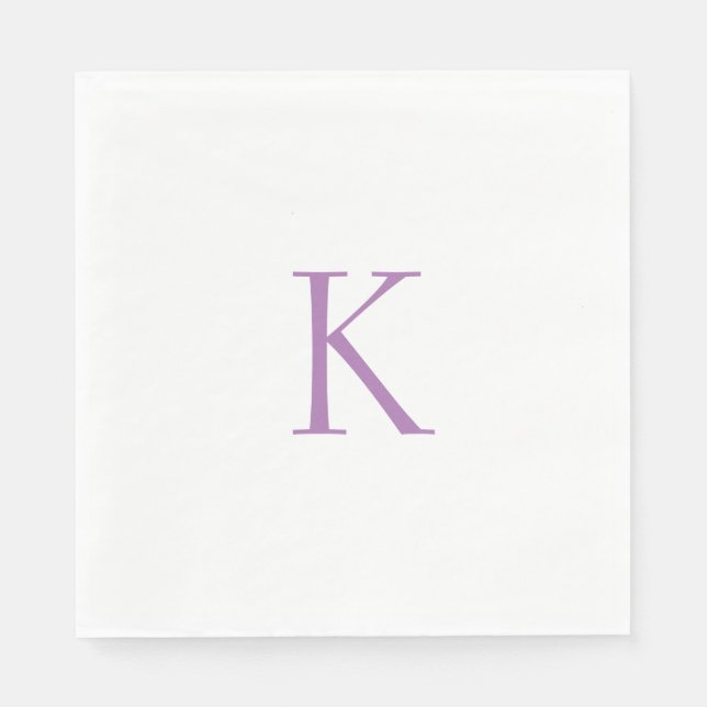 Lavender Monogram Luncheon Napkins Serviette (Vorderseite)