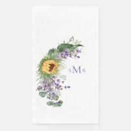 Lavender Monogram Sonnenblume Serviette