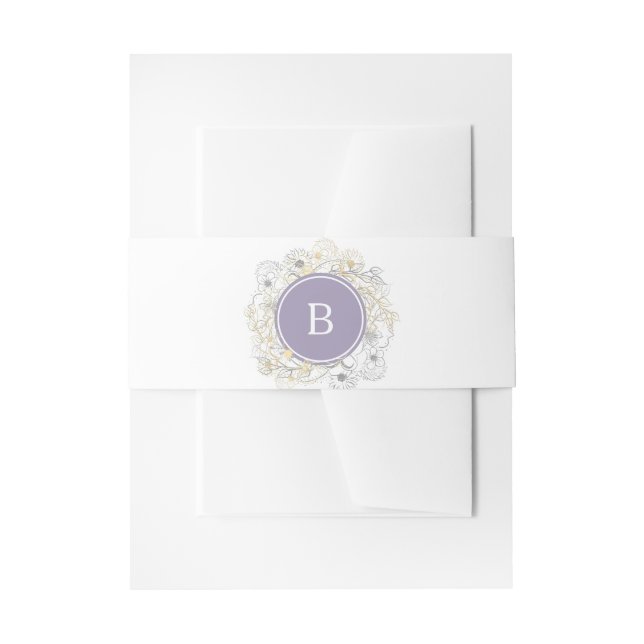 Lavender Monogram Wedding Einladungsbanderole (Vorderseite Beispiel)