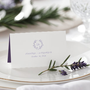 Lavender Monogram Wedding Platzkarte