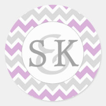 Lavender Monogram Wedding Umschlag Aufkleber