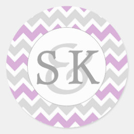 Lavender Monogram Wedding Umschlag Aufkleber