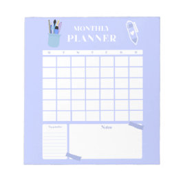 Lavender Monthly Planner Layout Art Notizblock