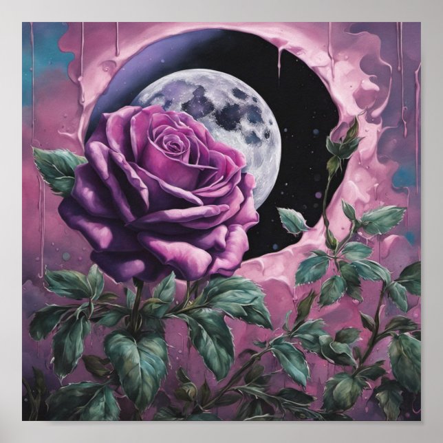 Lavender Moon-Rose-Poster Poster (Vorne)