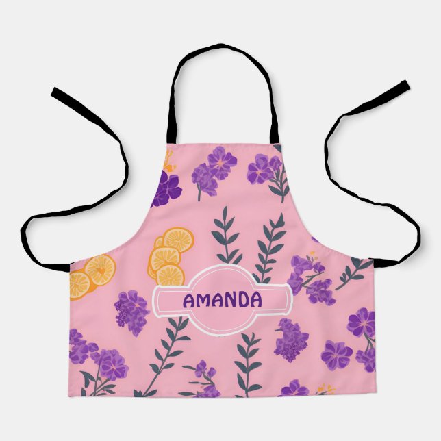 Lavender Mosaik Personalisiertes Muster Schürze (Vorderseite)