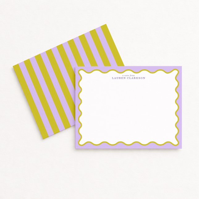 Lavender & Mustard Wavy Border Note Card Einladung (Von Creator hochgeladen)