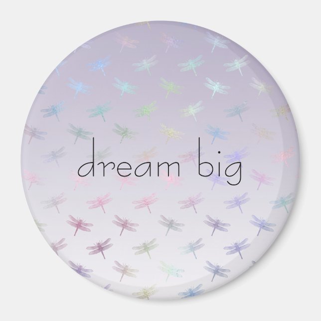 Lavender Ombre Rainbow Dragonflies Magnet (Vorne)