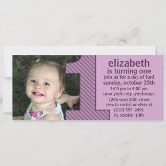 Lavender One ist Spaß Foto erste Geburtstagsparty Einladung