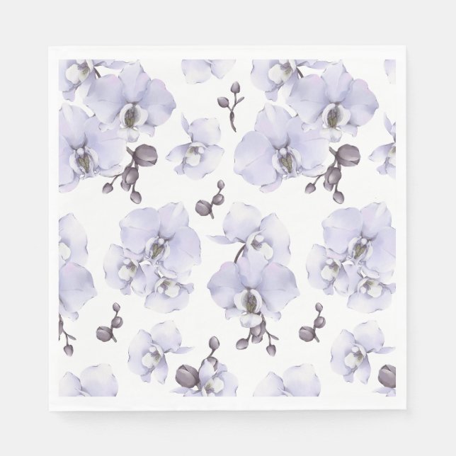 Lavender Orchid Baby Shower Napkins  Serviette (Vorderseite)