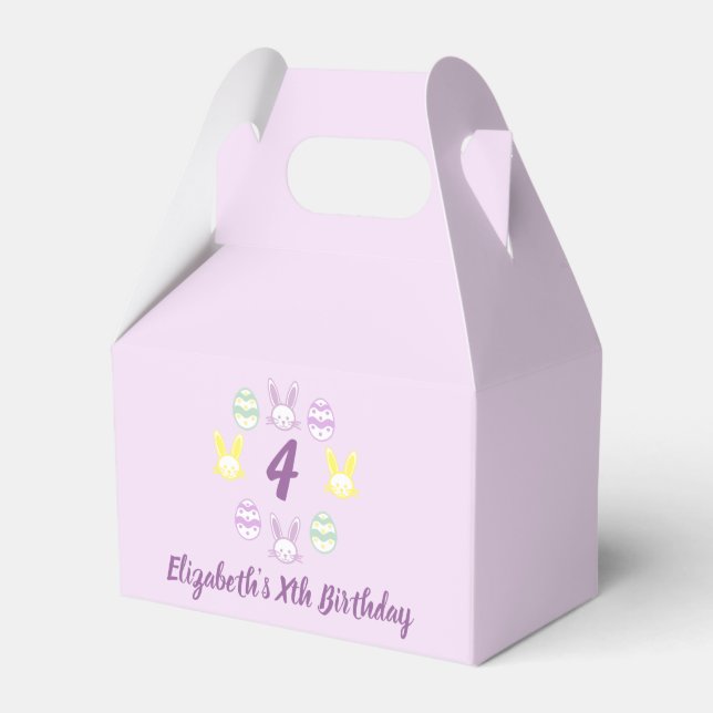 Lavender Oster 4. Geburtstag Geschenkschachtel (Vorderseite)