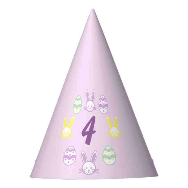 Lavender Oster 4. Geburtstag Partyhütchen (Vorderseite)