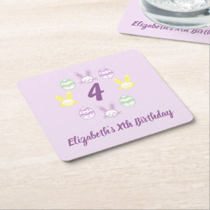 Lavender Oster 4. Geburtstag Rechteckiger Pappuntersetzer