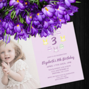 Lavender Ostern 3. Geburtstag Einladung