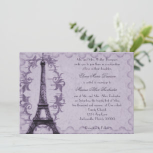 Lavender Paris Grunge Einladung zur Hochzeit