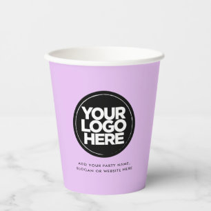 Lavender Pastel Pink   Personalisiertes Logo und T Pappbecher