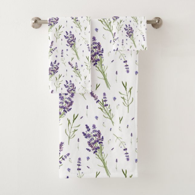Lavender Pattern Badhandtuch Set (Insitu)
