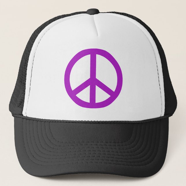 Lavender Peace Sign Truckerkappe (Vorderseite)