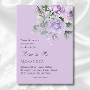 Lavender Peony Watercolor Brautparty Einladung