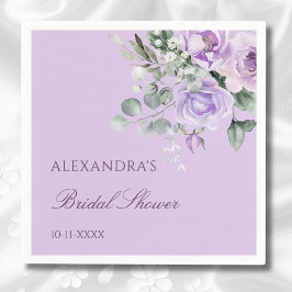 Lavender Peony Watercolor Brautparty Serviette