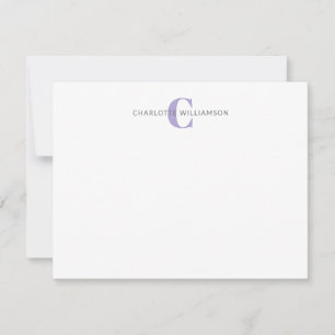 Lavender Personalisiert Mit Monogramm Stationery Mitteilungskarte