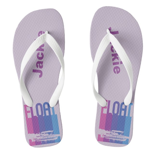 Lavender Personalisiert Pontoon Boat Flip Flops (Fußbett)