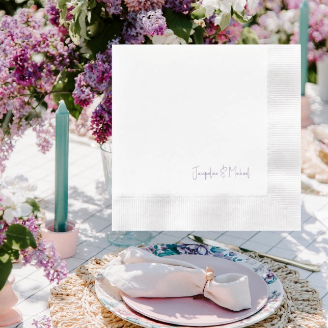 Lavender Personalisiert Wedding geprägt Serviette (Von Creator hochgeladen)