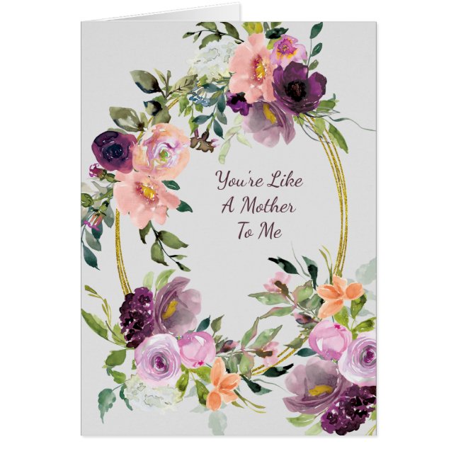 Lavender Pink Bouquet Oval Frame Mother's Day Card (Vorne)