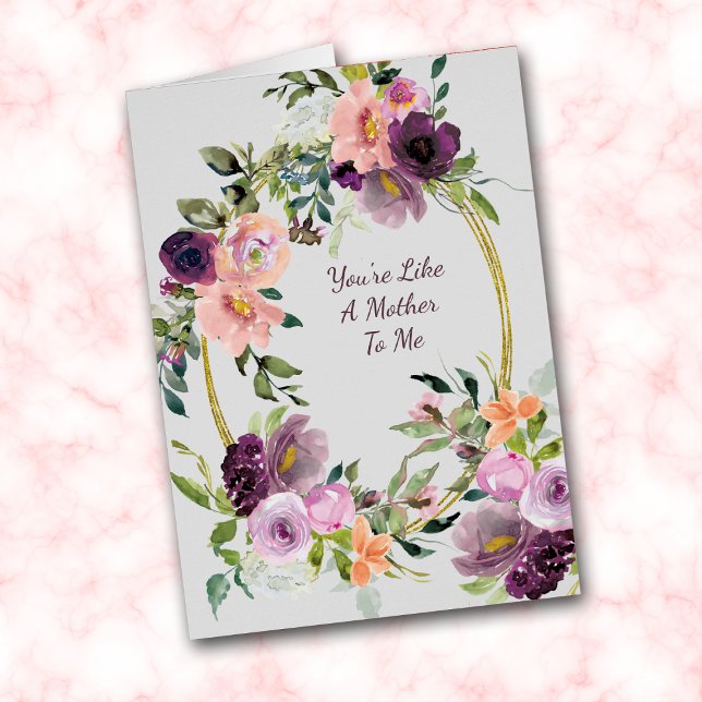 Lavender Pink Bouquet Oval Frame Mother's Day Card (Von Creator hochgeladen)