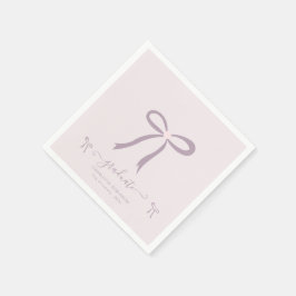 Lavender Pink Bow Graduation Party Serviette