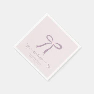 Lavender Pink Bow Graduation Party Serviette