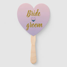 Lavender Pink Floral Heart Summer Wedding Hand Fan Fächer