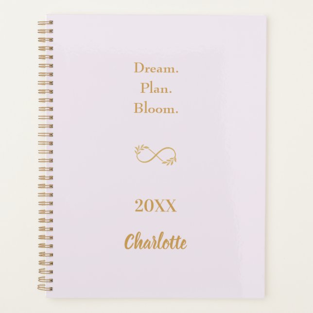 Lavender pink gold motivational quote 2026 planer (Vorderseite)