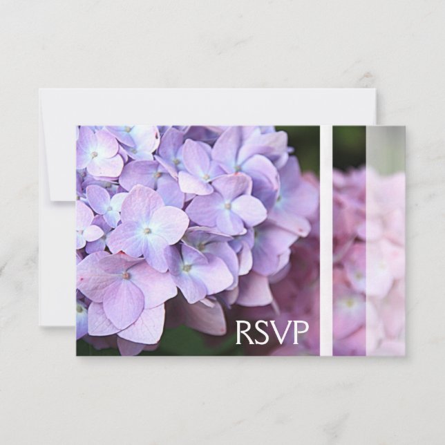 ©Lavender & Pink Hydrangeas Wedding RSVP (Vorderseite)