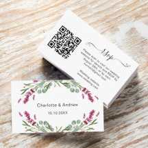 Lavender pink wedding response website QR RSVP