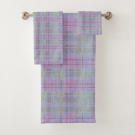 Lavender Plaid Harmony  Badhandtuch Set
