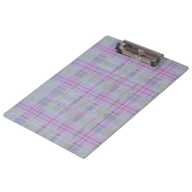Lavender Plaid Harmony  Klemmbrett (Schrägansicht)