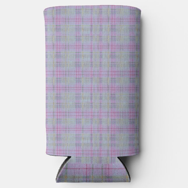 Lavender Plaid Harmony  Selters Dosenkühler (Vorderseite)
