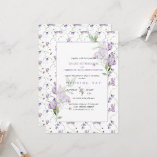 Lavender Platterbsen Einladung Hochzeit