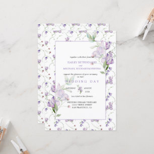 Lavender Platterbsen Einladung Hochzeit