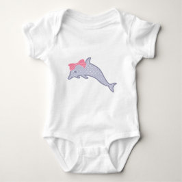 Lavender Polka-Dot Dolphin Baby Strampler