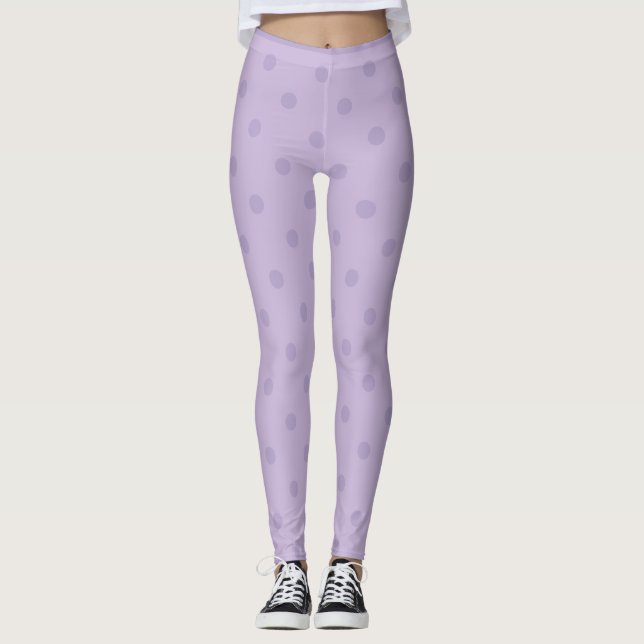 Lavender Polka Dot Leggings (Vorderseite)