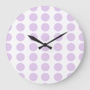 Lavender Polka Dots Design Große Wanduhr