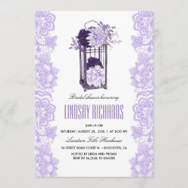 Lavender Purple Flowers Lattern Brautparty Einladung