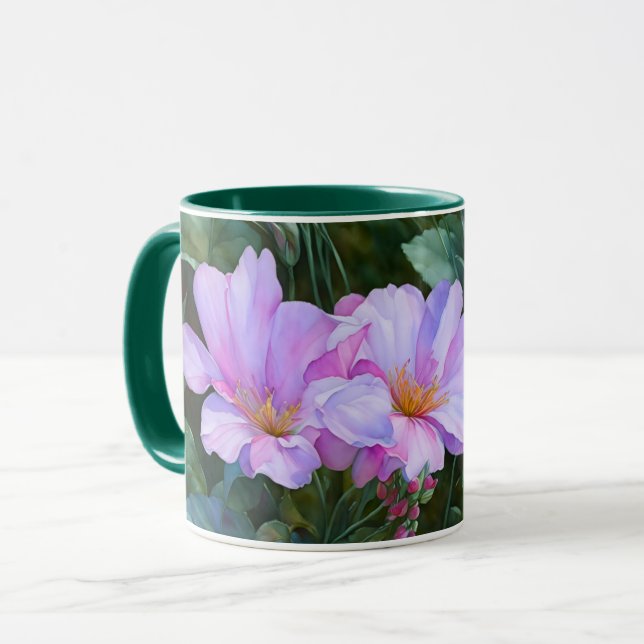 Lavender Purple Flowers Tasse Cup (Vorderseite Links)