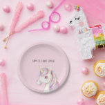 Lavender Purple Pink Unicorn Birthday Pappteller<br><div class="desc">Lavender Purple Pink Unicorn Birthday</div>