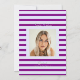 Lavender Purple Prep High School Photo Grad Cards Ankündigung